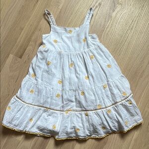 White and Yellow Tiered Sundress with Spaghetti Straps